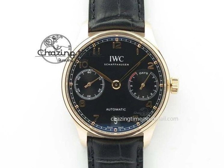 MIROTIME 0412 Practical Portuguese Real PR IW500109 ZF 1:1 Best Edition Black Dial On Black Leather Strap A52010 V 7308